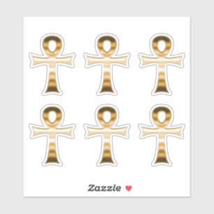 Adesivo Símbolo Ankh egípcio Faux Silver Metalílico Conjun