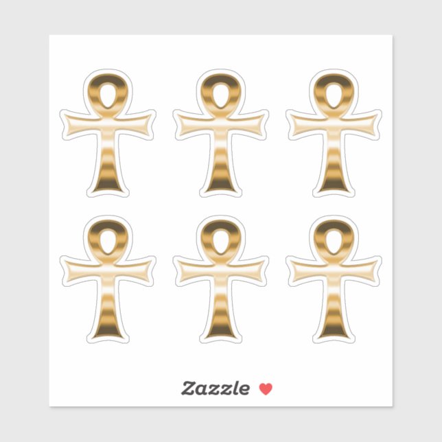 Adesivo Símbolo Ankh egípcio Faux Silver Metalílico Conjun (Folha)