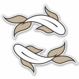 Adesivo Símbolo astrológico de peixes gêmeos de água de pe