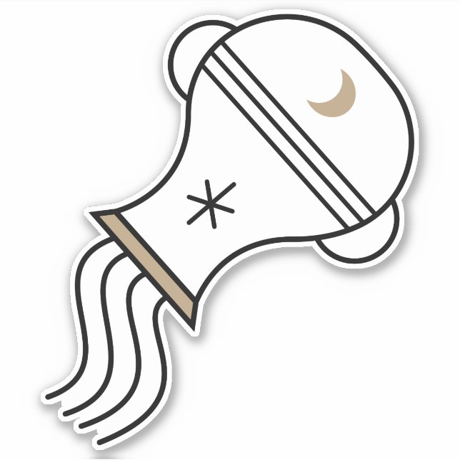 Adesivo Símbolo astrológico preto aquário Símbolo aquário (Frente)