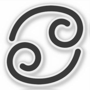 Adesivo Símbolo astrológico preto cancer Sinal de água