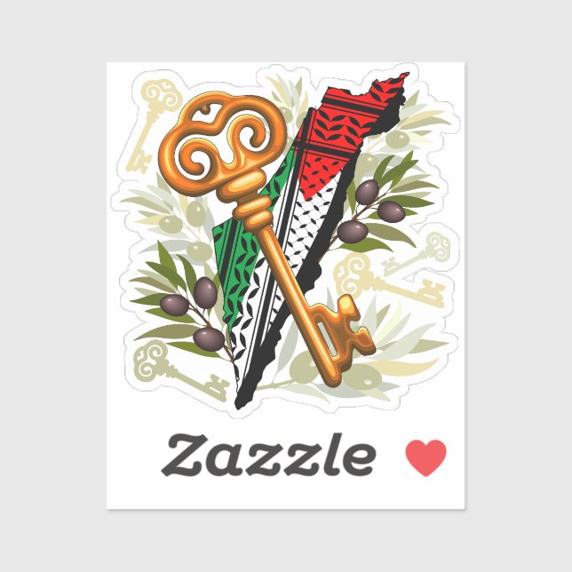 Adesivo Símbolo chave palestino do direito de retorno (Folha)