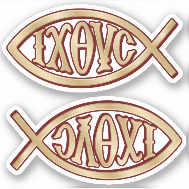 Adesivo Símbolo Cristão Ichthys (Frente)