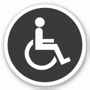 Adesivo Símbolo de deficiência handicap preto e branco red