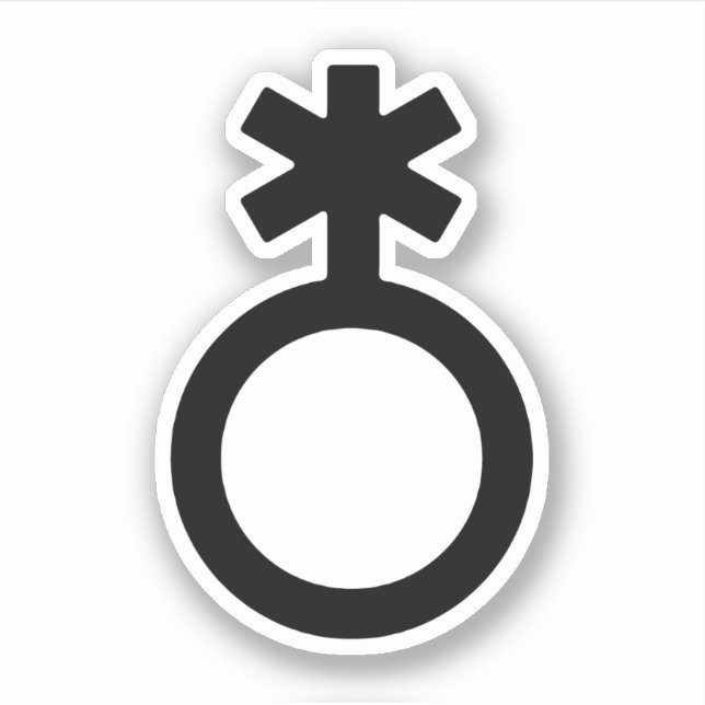 Adesivo Símbolo de Gênero Não Binário (Frente)