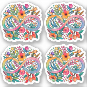 Adesivo Símbolo de Infinidade da Flor Arco-Íris   Aceitaçã