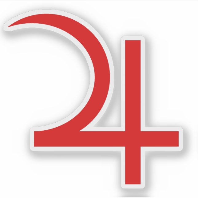 Adesivo Símbolo de Júpiter do Planeta (vermelho) (Frente)