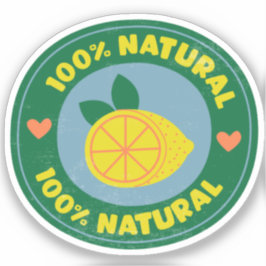 Adesivo Símbolo de limão natural a 100% Botão