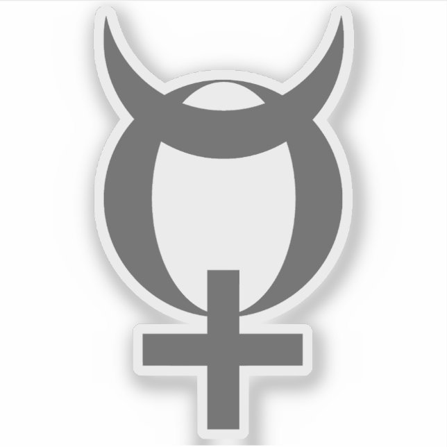 Adesivo Símbolo de Mercúrio do Planeta (cinza) (Frente)