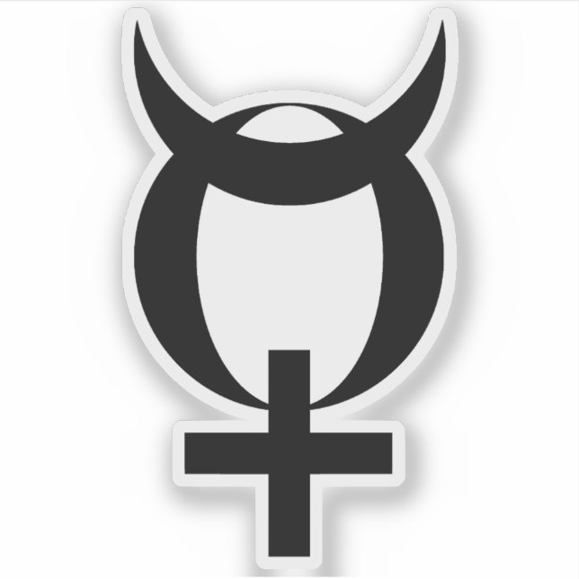 Adesivo Símbolo de Mercúrio do Planeta (preto) (Frente)