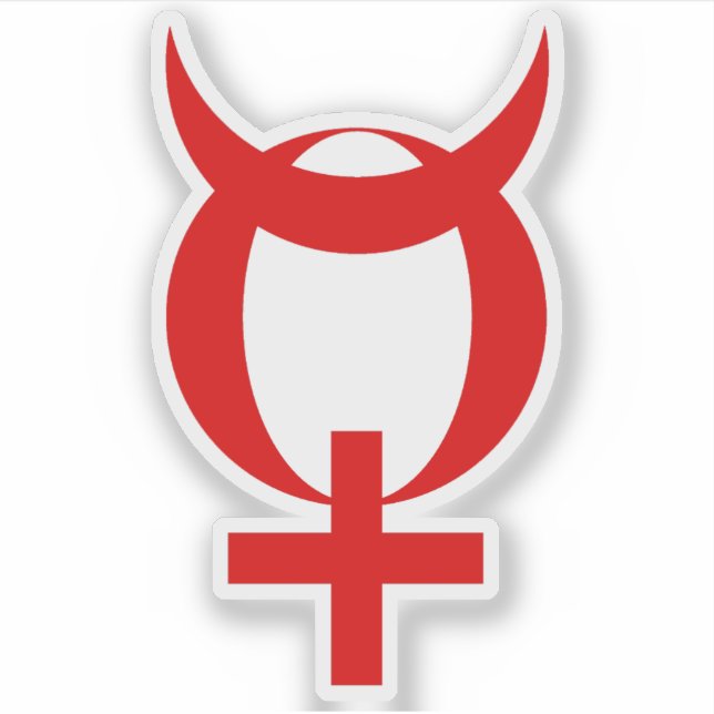 Adesivo Símbolo de Mercúrio do Planeta (vermelho) (Frente)
