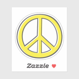 Adesivo Símbolo de paz amarelo