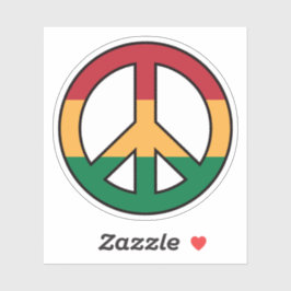 Adesivo Símbolo de paz com cores rasta