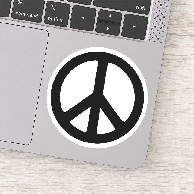 Adesivo Símbolo de Paz em Círculo Preto e Branco Minimalis (Detalhe)