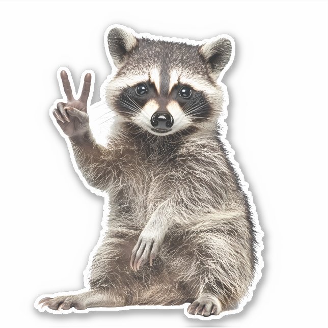 Adesivo Símbolo de Paz Raccoon (Frente)
