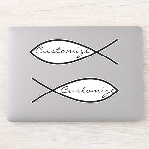 Adesivo Símbolo de Peixe Cristão Ichthys Thunder_Cove