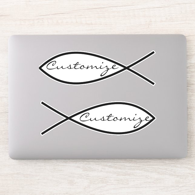 Adesivo Símbolo de Peixe Cristão Ichthys Thunder_Cove (Computador)