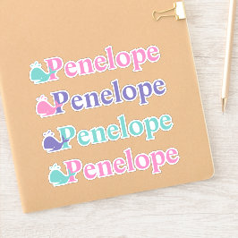 Adesivo Símbolo de Peixe de Baleia Cinto Nome Personalizad