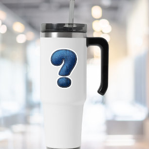 Adesivo Símbolo de ponto de interrogação Jean azul Deni