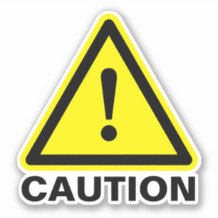 Adesivo Símbolo de precaução do triângulo amarelo vinílico