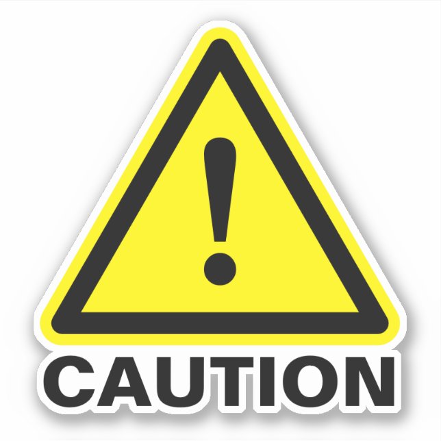 Adesivo Símbolo de precaução do triângulo amarelo vinílico (Frente)