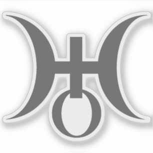 Adesivo Símbolo de Urano Planeta (cinza)