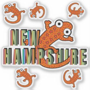 Adesivo Símbolo do Estado de New Hampshire Newt Vermelho L