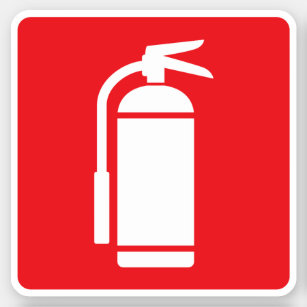 Adesivo Símbolo do extintor, branco no vermelho