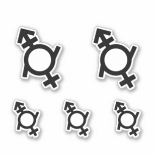 Adesivo Símbolo do gênero Genderfluido Androgyne Female