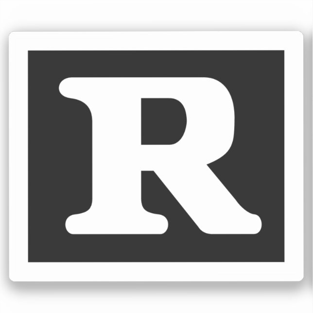 Adesivo Símbolo Engraçado Rated R Restrito (Frente)