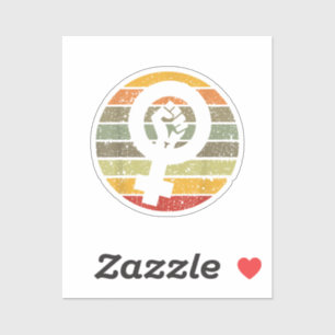 Adesivo Símbolo Feminismo Design Retro Vintage, 70s 80s 90
