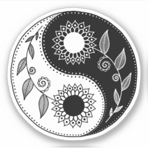 Adesivo Símbolo floral yin yang