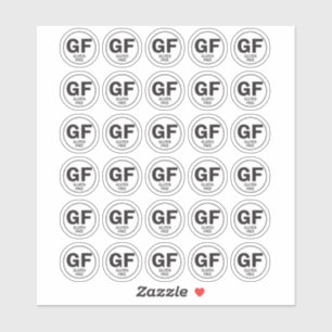 Adesivo Símbolo Gluten Free GF pequeno