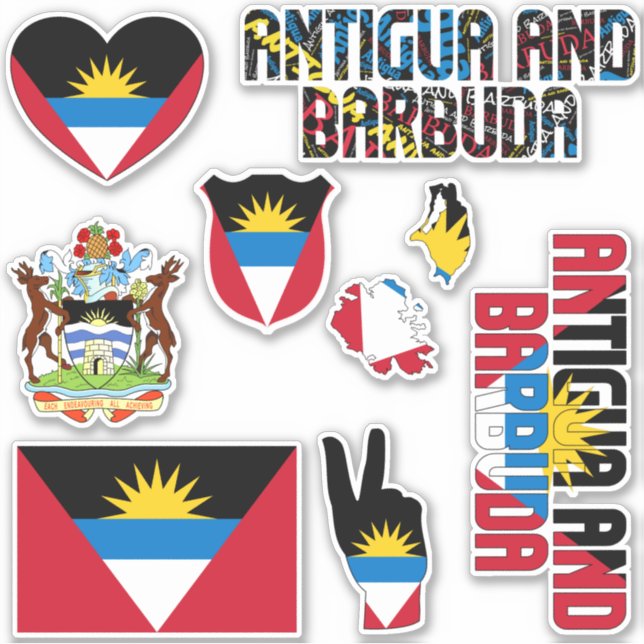 Adesivo Símbolo Nacional Incrível Antígua e Barbuda (Frente)
