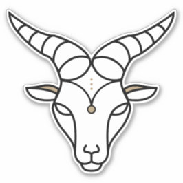 Adesivo Símbolo negro astrológico do Capricórnio Terra