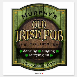 Adesivo Símbolo Personalizado, Irish Pub