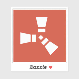 Adesivo Símbolo RUST Branco em Vermelho