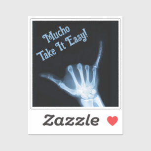 Adesivo Símbolo Shaka X-Ray (Hang Loose)