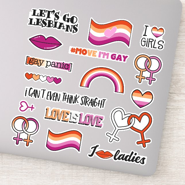 Adesivo Símbolo Vênus de Bandeira Lésbica (Detalhe)