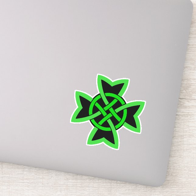 Adesivo Símbolo Verde Preto Irlandês - Nó Celular (Detalhe)