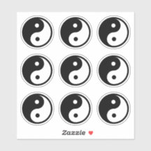 Símbolo Yin Yang Black White Set 9 do Sticker