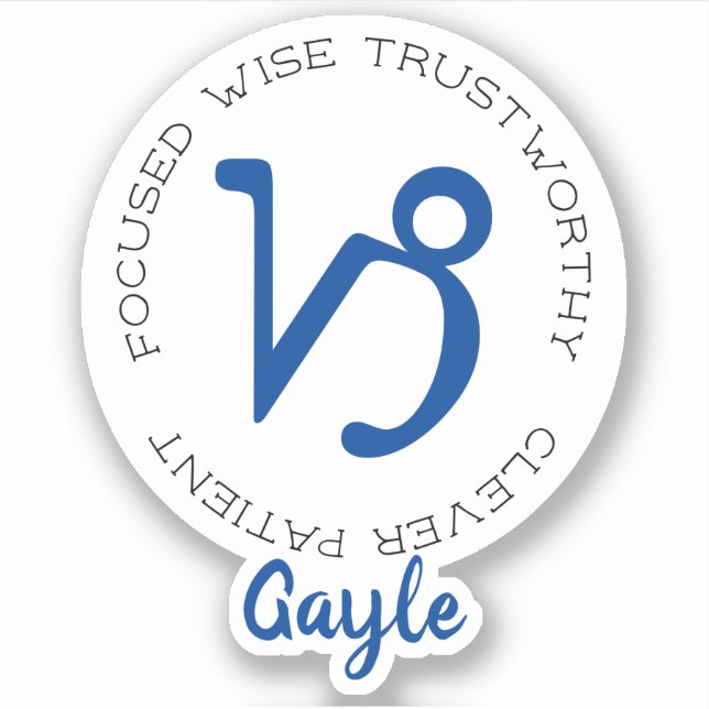 Adesivo Símbolo Zodiac Capricorn (Frente)