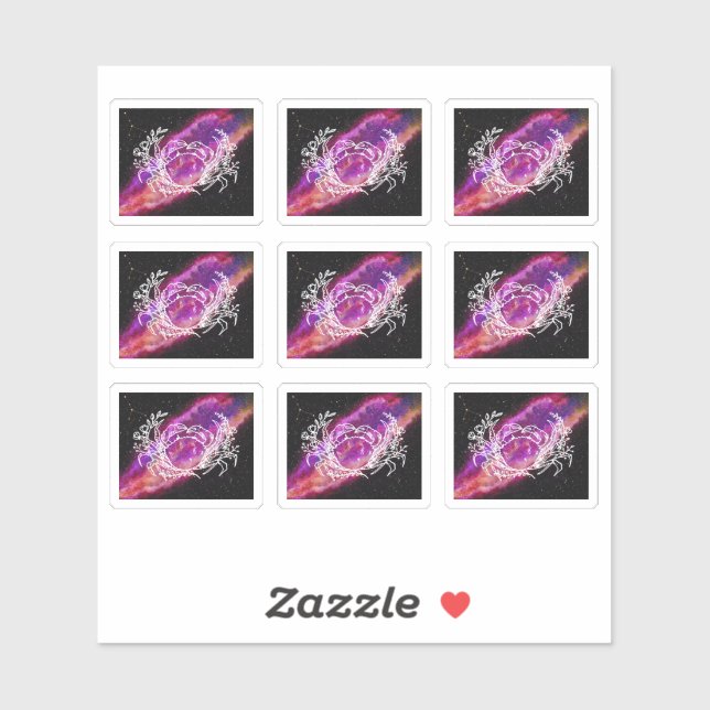 Adesivo Símbolo Zodiac da Constelação do Cancer Galáxico (Folha)