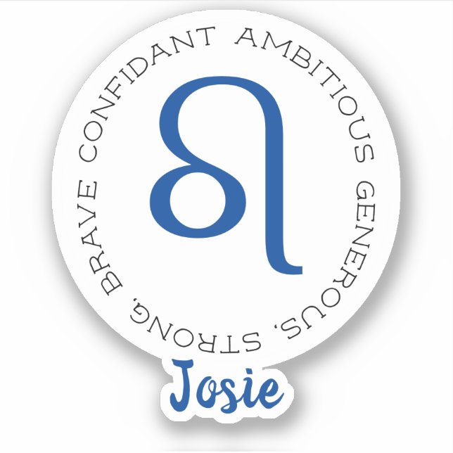 Adesivo Símbolo Zodiac Leo (Frente)