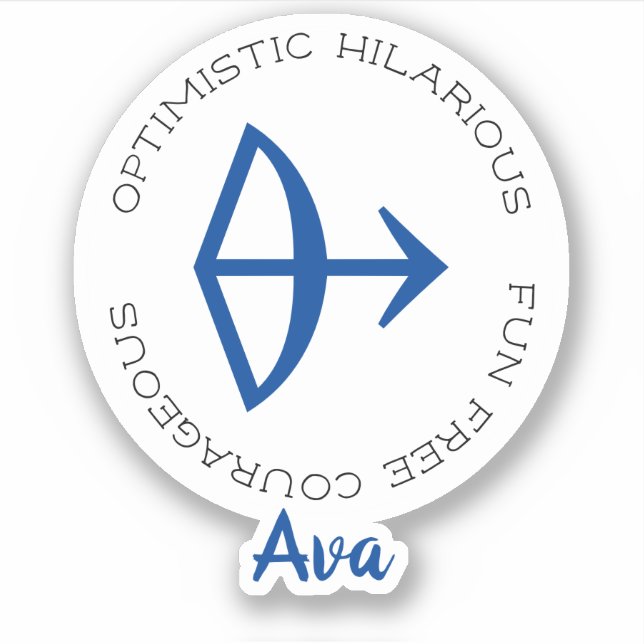 Adesivo Símbolo Zodiac Sagittarius (Frente)