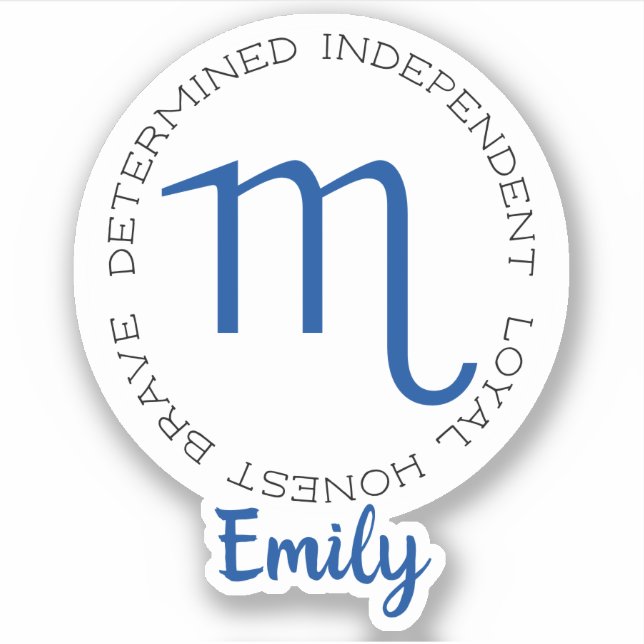 Adesivo Símbolo Zodiac Scorpio (Frente)