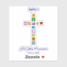 Símbolos Cruzados Coloridos da Primeira Comunhão M