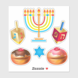 Adesivo Símbolos de Férias do Festival Feliz Hanukkah