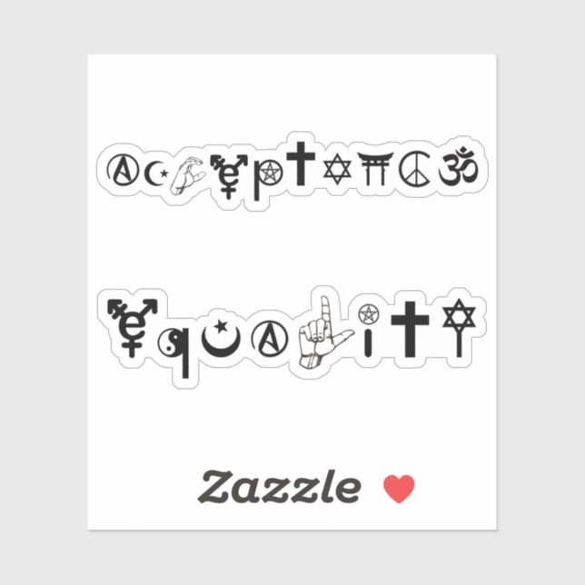 Adesivo Símbolos de Igualdade de Aceitação 1 (Folha)