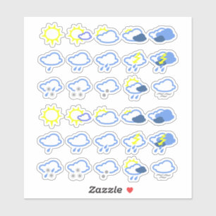 Adesivo símbolos de tempo simples